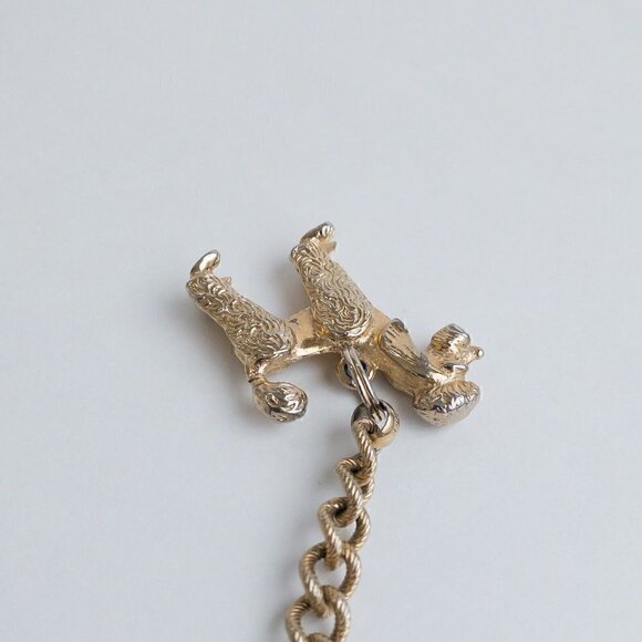 Rare Vintage Napier Dog Pendant Charm Bracelet Curb Link Chain Gold Tone - Picture 5 of 13